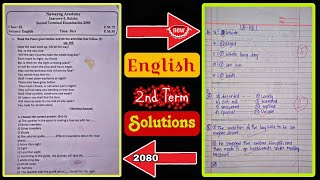 Class 9 English second term question paper with SOLUTIONS 🤞😎  English question paper 2080 New🌺 [upl. by Brechtel300]