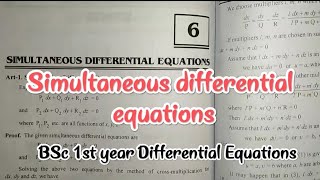 Simultaneous differential equations  BSc 1st Year  Differential Equations [upl. by Jerrie656]