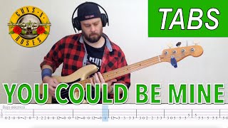 You Could Be Mine bass tabs  Guns N Roses [upl. by Kcir]