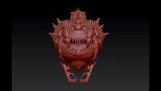 Doom 4 CacoDaemon Zbrush speed sculpting [upl. by Arrec]