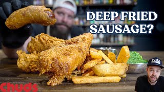 Fish amp Chips  Battered Sausage  Chuds BBQ [upl. by Iona]