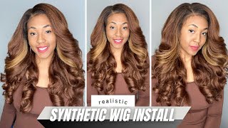 Best Wig Texture 👀 Wigs That Look Like Natural Hair Install  Best Textured Synthetic Wigs for Fall [upl. by Felic]