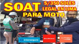 Soat para moto barato Interseguro 350 soles para Lima financiamiento de soat Septiembre 2022 [upl. by Farlay904]