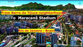 Animation Tour From Barra da Tijuca neighborhood To Maracanã Stadium In Rio de Janeiro  Brazil [upl. by Acinat]