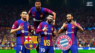 FC24 MESSI RONALDO MBAPPE NEYMAR JR LEWANDOSKI AND HAALAND JOIN FC BARCELONA  FCB VS BAYERN [upl. by Nnayhs]