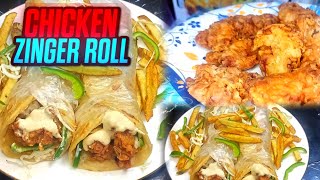 chicken zinger roll ❤️ recipe tasty food full video [upl. by Kizzee]