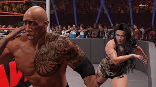 Live WWE 2K24  The Rock vs Indian Female Wrestler  WWE Smackdown Today Fight shorts [upl. by Esilec]