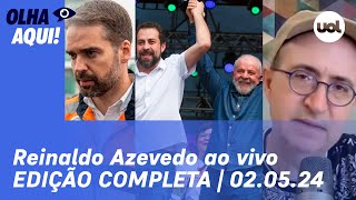 Reinaldo Azevedo ao vivo Ato de Lula apelo por voto em Boulos chuva no RS e mais notícias [upl. by Attelrak]