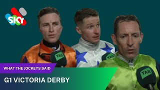 G1 VICTORIA DERBY  What The Jockeys Said [upl. by Notsnorb]