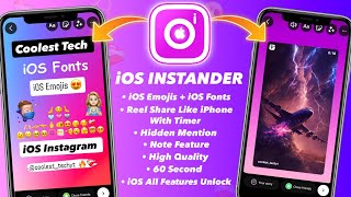 New INSTANDER Tutorial 😍 iOS Emojis  iOS Fonts  Reel Share Like iPhone Full iOS Instagram 2023 [upl. by Regdor]