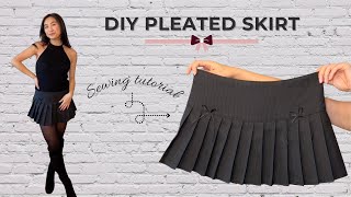 HOW TO Make your own Pleated Mini Skirt DIY Sewing Tutorial [upl. by Ytsanyd]