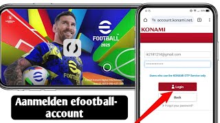 Hoe in te loggen op efootball 2025 Account  Registreer konami ID efootball Mobile [upl. by Anastice172]