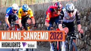 Fastest ever Poggio ascent  MilanoSanremo 2023 Highlights [upl. by Vikki]