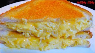 Grilled Cheese with Soft Scrambled Eggs Sandwich Recipe [upl. by Lesko]