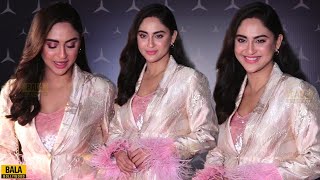 Uff KADAK 🔥 Krystle DSouza Looks H0T In Golden Pink Outfit at Mercedes Benz Showroom Launch [upl. by Nnylatsyrk]