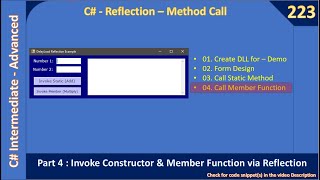 C Reflection Method Call  Part 4  Invoke Member Function  C Advanced 223 [upl. by Anelat]