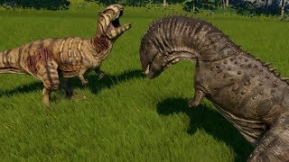 Jurassic World Evolution  Majungasaurus vs Metriacanthosaurus 1080p 60FPS [upl. by Aihtekal]