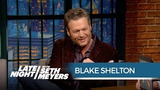 Blake Shelton Loves Mocking Adam Levine on Twitter  Late Night with Seth Meyers [upl. by Maudie]