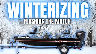 Winterizing The Bass Tracker Classic XL Motor Flush [upl. by Starinsky775]