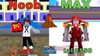 Noob to Max Lvl 12550 Using Awakened Magma and Becoming Admiral Akainu in Bloxfruits [upl. by Otsirave]