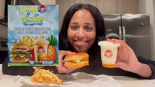 NEW Wendys amp Spongebob Krabby Patty Kollab Meal REVIEW 310 [upl. by Wescott]