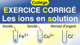 Les tests didentification des ions en solution  EXERCICE corrigé  Chimie  Collège [upl. by Joline]