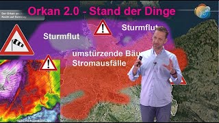 Unwetterwarnung Orkan 20 im Norden Umstürzende Bäume Sturmflut Aktuelle Aussichten bis 2302 [upl. by Nedi]