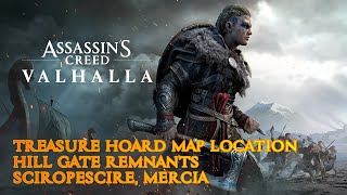 AC Valhalla Treasure Hoard Map Location Hill Gate Remnants Sciropescire Mercia [upl. by Ahgem]