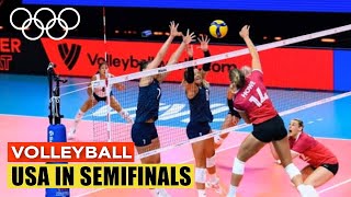 US Womens Volleyball Dominates Poland  Semifinals Showdown with Brazil  Olympics 2024 [upl. by Mellie]