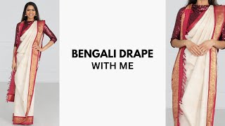 How to Drape Bengali Saree  laxmi saree draping  saree blouse new trends  Tia Bhuva [upl. by Zeena]