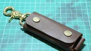 making a simple leather key holder [upl. by Drape]