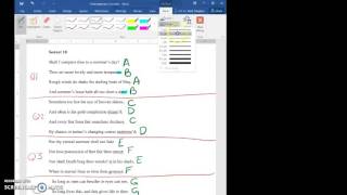 Shakespearean Sonnets Video 2 Marking Scansion Rhyme Scheme and Structure [upl. by Ahcsatan]