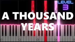 A Thousand Years  Christina Perri  INTERMEDIATE Piano Tutorial [upl. by Mae296]