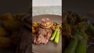 Pluma de Iberico Bellota  Duck Foie  Honeynut Squash crispy Garlic Asparagus [upl. by Karlis]