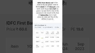 IDFC First Bank Share Latest News Today  IDFC First Bank Share Latest Result September 2024 [upl. by Assiran]