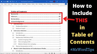 How to add sectionheading before Table of Contents into Table of Contents 2022 [upl. by Nisaj587]