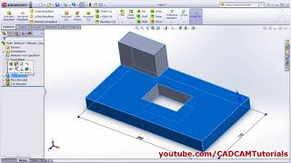 SolidWorks Basics Tutorial for Beginners  4  Learn SolidWorks Online Free  Extrude BossBase Cut [upl. by Sekofski28]