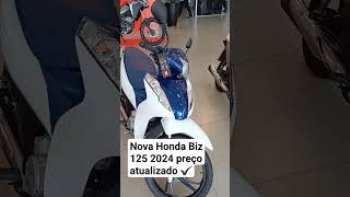 Nova Honda Biz 125 2024 preço atualizado ✔️ [upl. by Ynaitirb]