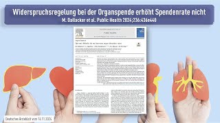 Widerspruchsregelung bei der Organspende erhöht Spendenrate nicht [upl. by Gaultiero]