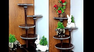 How to make corner rack  corner shelf Ideas with Cardboard  Home decoration ideas  Home Art [upl. by Aicertap355]