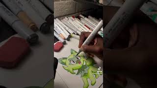 Sprigatito art fanart pokemon traditionalart drawing timelapse artist illustration fyp [upl. by Cate]