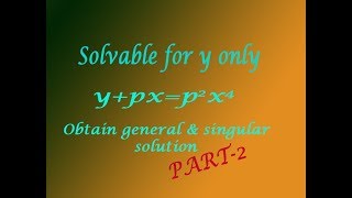 VTU Engineering Maths 2 Solvable for Y good and simple examplePART2 [upl. by Irrot942]