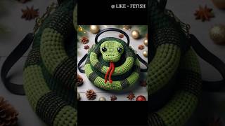 Bags  GREEN SNAKE symbol 2025 new yearCOOL HANDBAG CROCHET 15 DESIGNS IDEAS bag snake crochet [upl. by Ashatan]