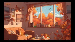 🍁 Calm Music amp Cozy Autumn Room with Relaxing Music for Sleeping Study Focus [upl. by Atinehs671]