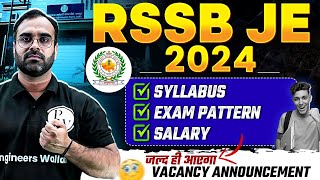 RSSB JE 2024 Vacancy Update  RSSB JE 2024 Exam Syllabus Exam Pattern Salary🚀🔥 [upl. by Adnohral]