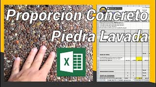 PROPORCIONES CONCRETO PIEDRA LAVADA FORMATO EXCEL [upl. by Enyawud]