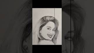 Madhuri DixitPortraitart drawing ❤️❤️ [upl. by Humbert]