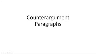 Counterargument paragraphs [upl. by Minta845]