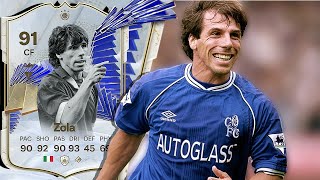 91 TOTY ICON ZOLA PLAYER REVIEW FC 24 [upl. by Suoivatra]