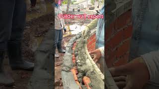 Builder wall round expert process good idea shorts short shortvideo shortvideo youtubeshorts [upl. by Lipman]